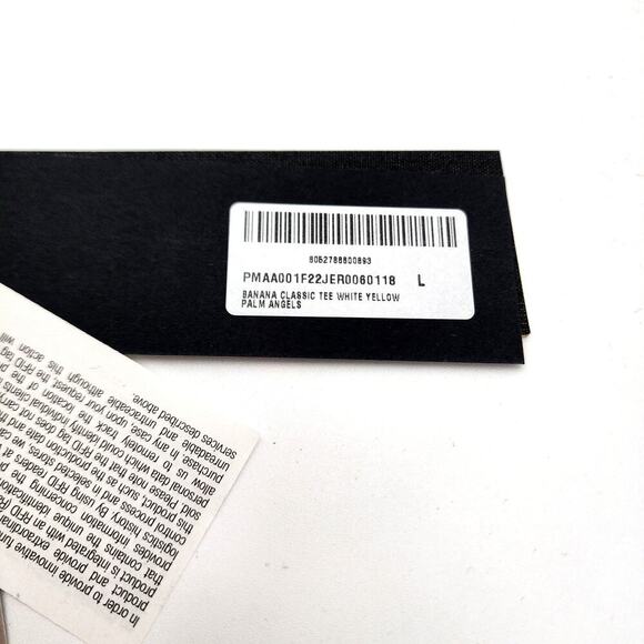 NWT PALM ANGELS Leopard Banana Classic Tee in White Size L - Picture 11 of 13